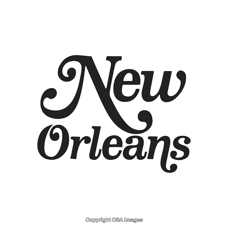 Elegant Calligraphy of New Orleans in Stylish Black Typeface on White Background