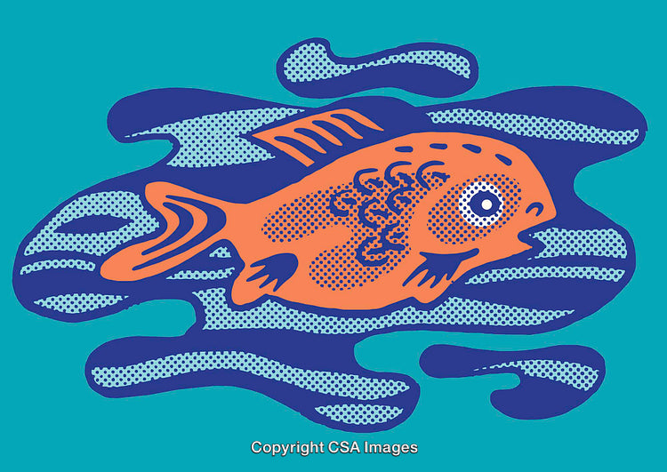 Colorful Abstract Fish Illustration with Pop Art Style and Ocean Theme