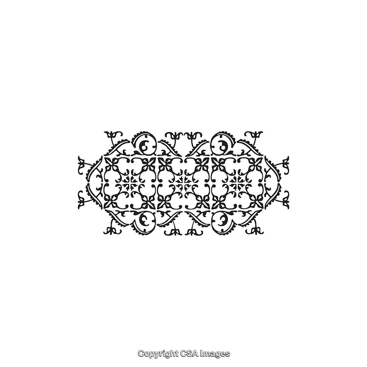 Ornamental Black and White Decorative Design Illustration
