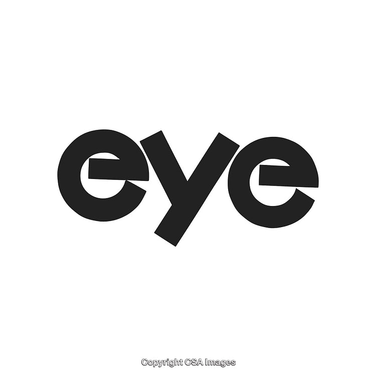 Creative Typeface Design Featuring the Word 'Eye' in Black on White