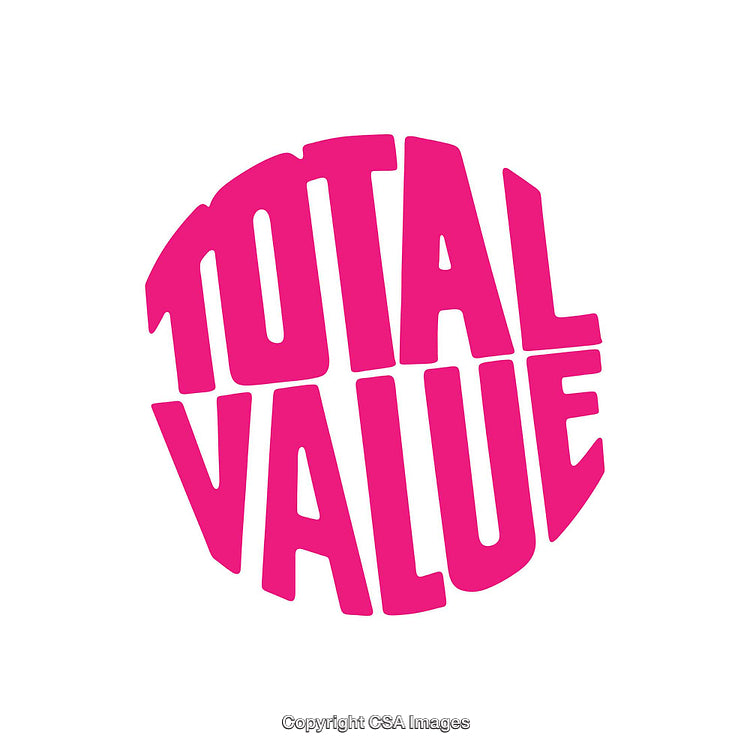 Bold Typography Design of the Phrase Total Value in Pink Text