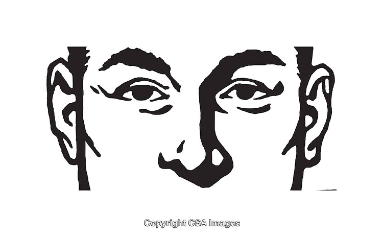 Black and White Line Art of a Minimalist Human Face