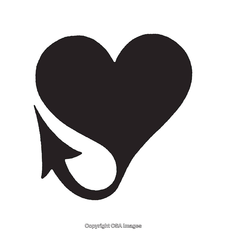 Black Heart Icon With Arrow Design in Simple Style