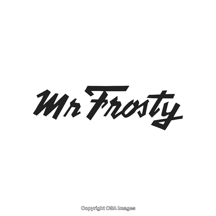 Mr Frosty Logo Featuring a Bold, Geometric Font Design on a White Background