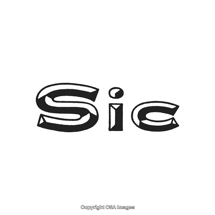 Stylized Black And White 'Sic' Text in Bold Decorative Font