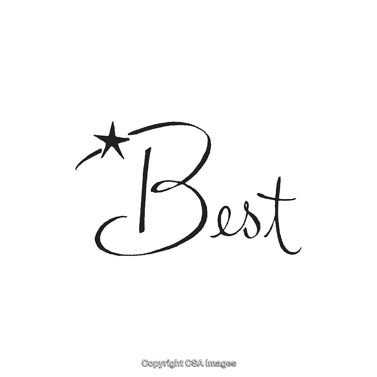 Elegant Handwritten Text Depicting 'Best' With a Decorative Star Design
