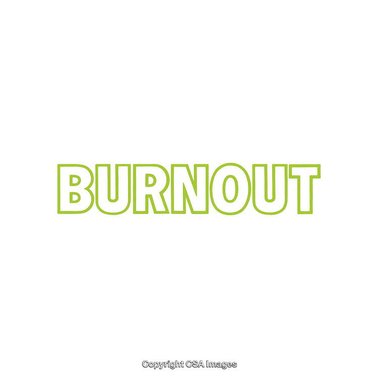 Burnout Word in Bold Green Typography on White Background