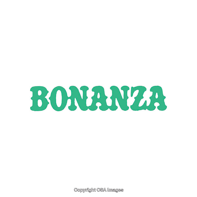 Green Isolated Bonanza Text on a White Background