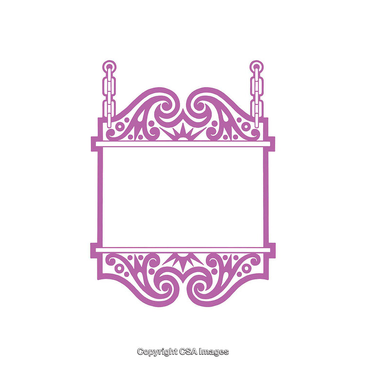 Decorative Ornate Frame Design with Elegant Pattern and Chains