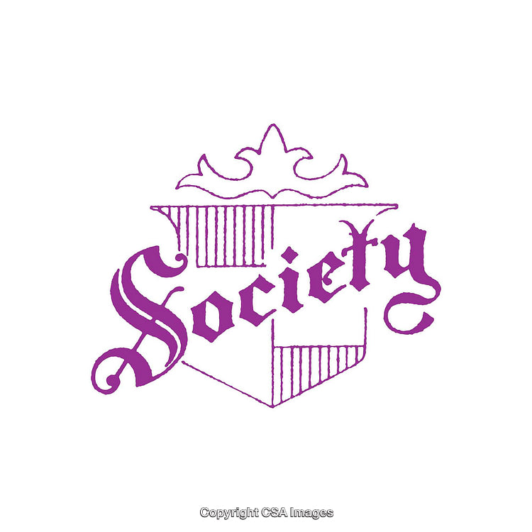 Purple Gothic Style Typography Design Featuring the Word 'Society'