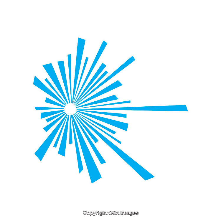 Blue Abstract Radial Shape on a White Background