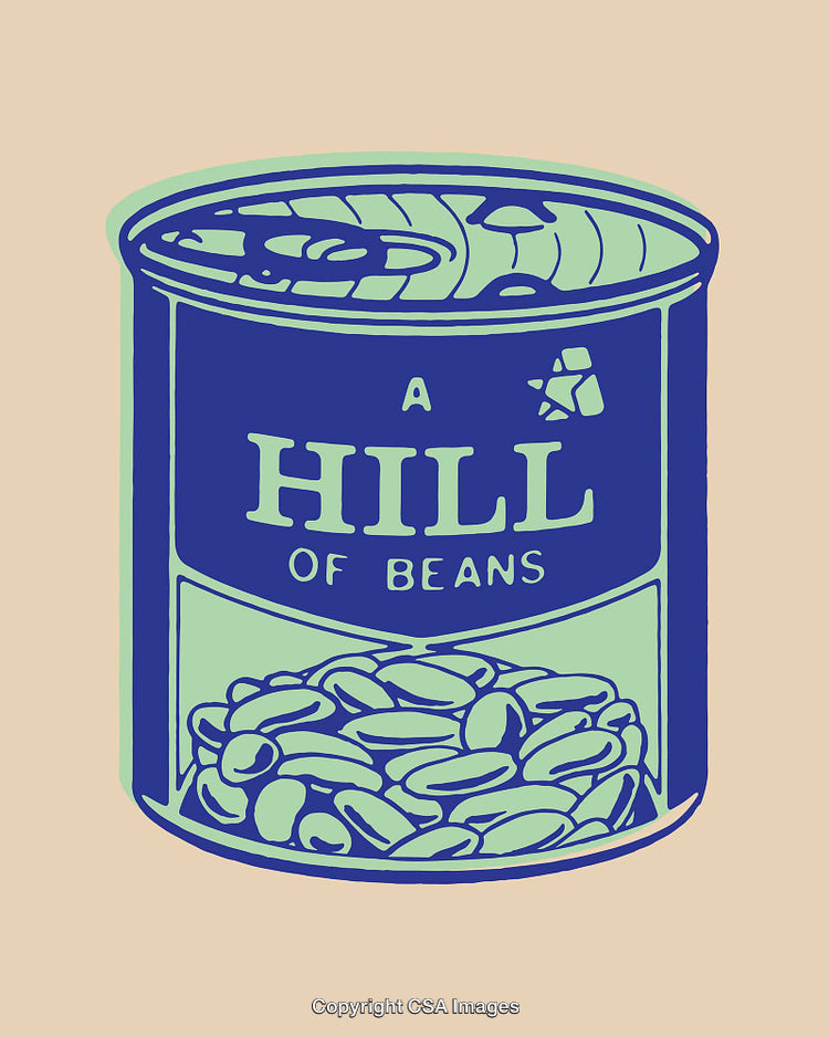 Abstract Illustration of a Labeled Can of Beans in Line Art