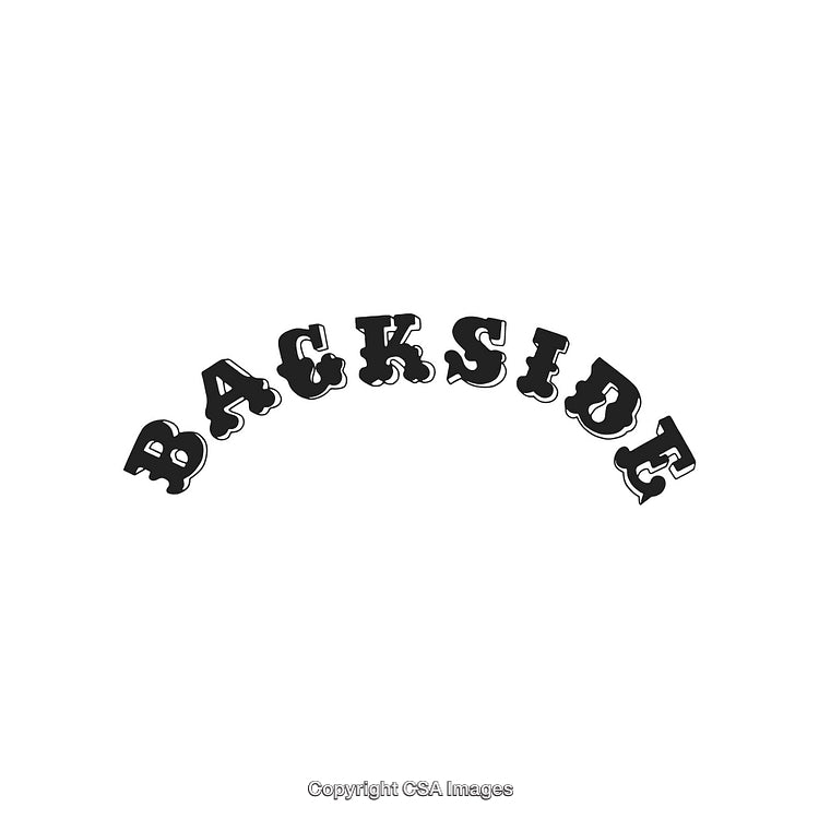 Arched Bold Backside Text With Stylish Font on a White Background