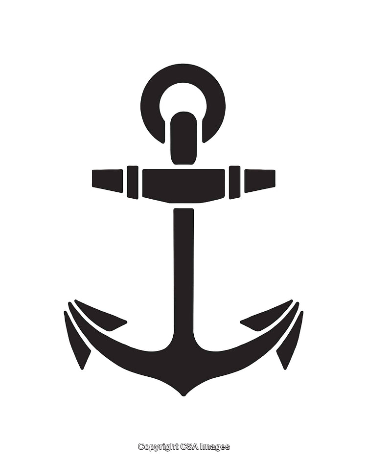 Black and White Anchor Icon Design with Nautical Theme
