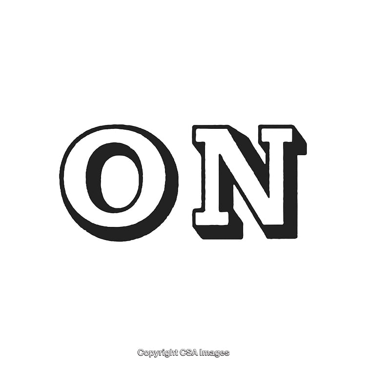 Bold Black and White Lettering Design Featuring 'ON' In Capital Letters