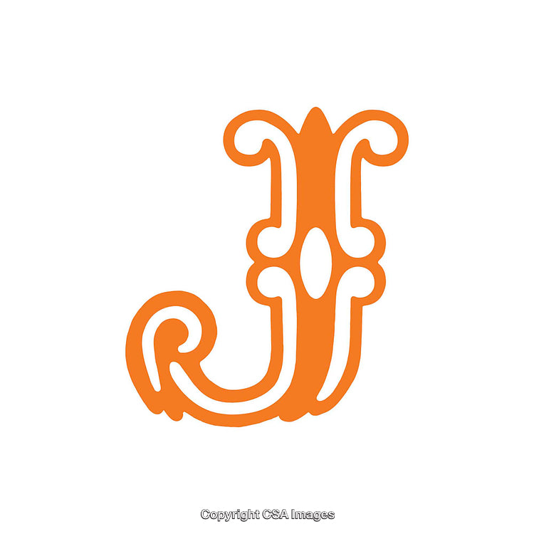 Ornate Letter J Design With an Intricate Scrollwork Style