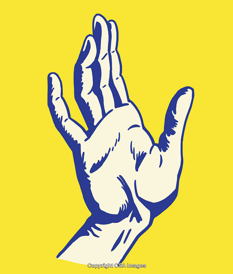 Vibrant Yellow Background with Hand Line Art Illustration