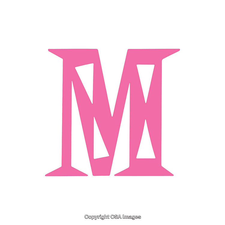 Elegant Pink Letter M Design with Minimalist Appearance and Unique Style