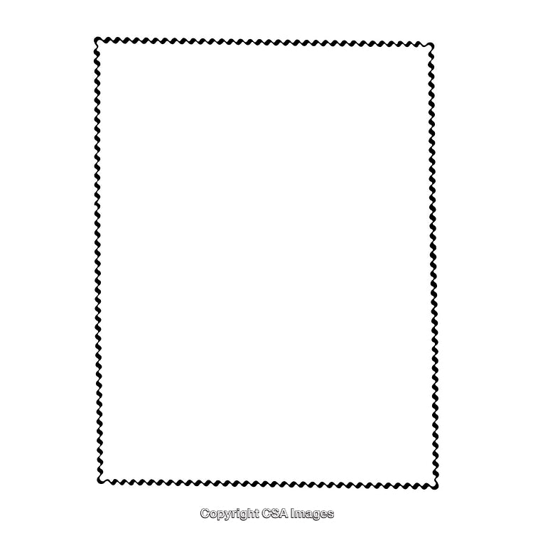 Decorative Black and White Border with Wavy Design Elements