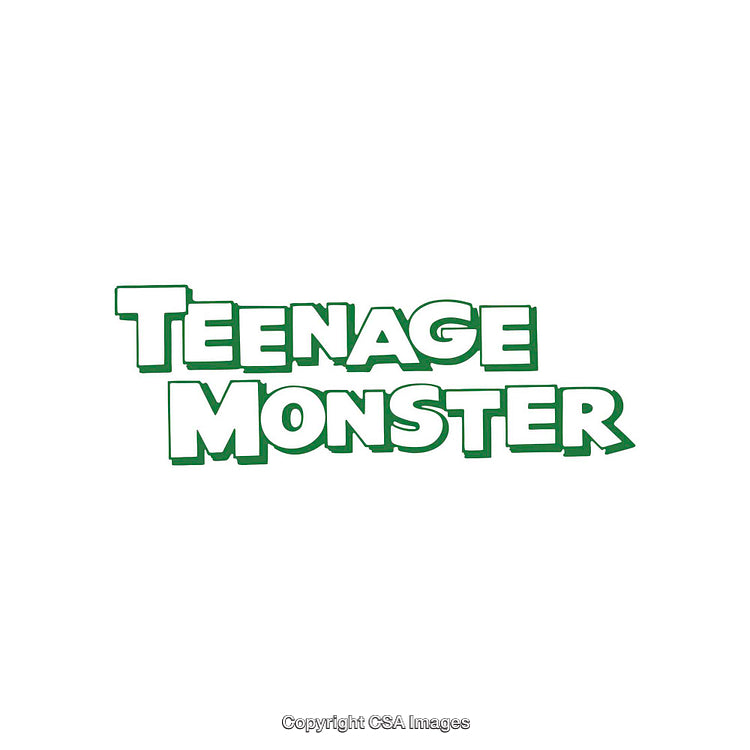 Bold Green Text Displaying the Words 'Teenage Monster' in Modern Style