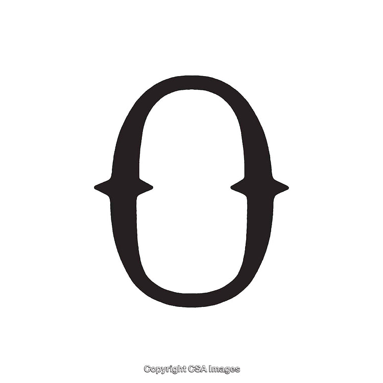 Stylized Monochrome Letter O Symbol on White Background