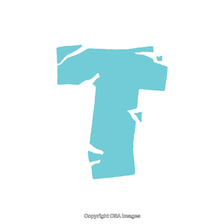 Minimalist Illustration of the Letter T in Bright Blue on White