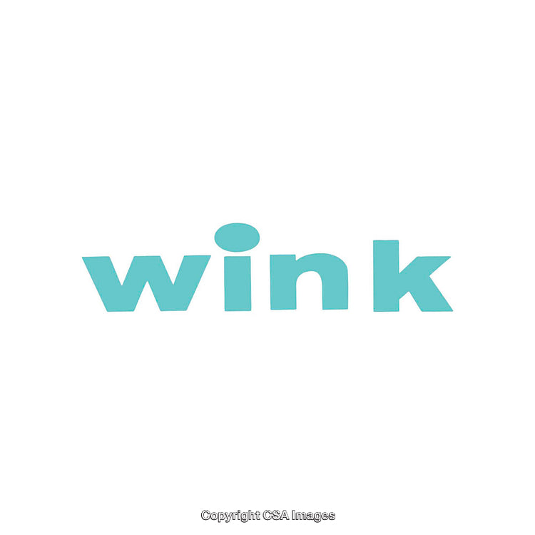 Minimalistic Typography with the Word 'Wink' in Cyan Color