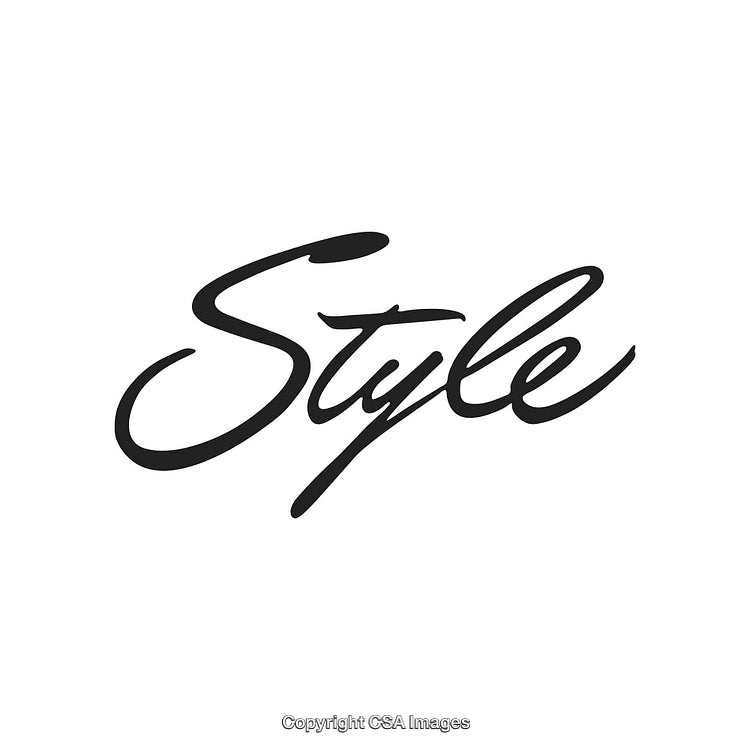 Elegant Handwritten Typography Art with the Word 'Style' in Black Italics