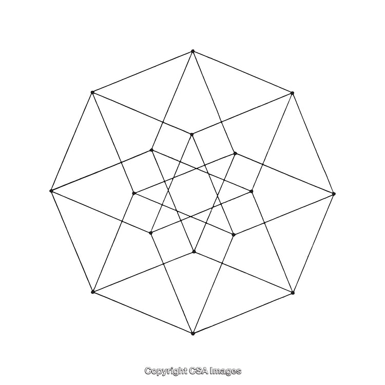 Abstract Geometric Line Art Featuring a Star-Like Symmetrical Design