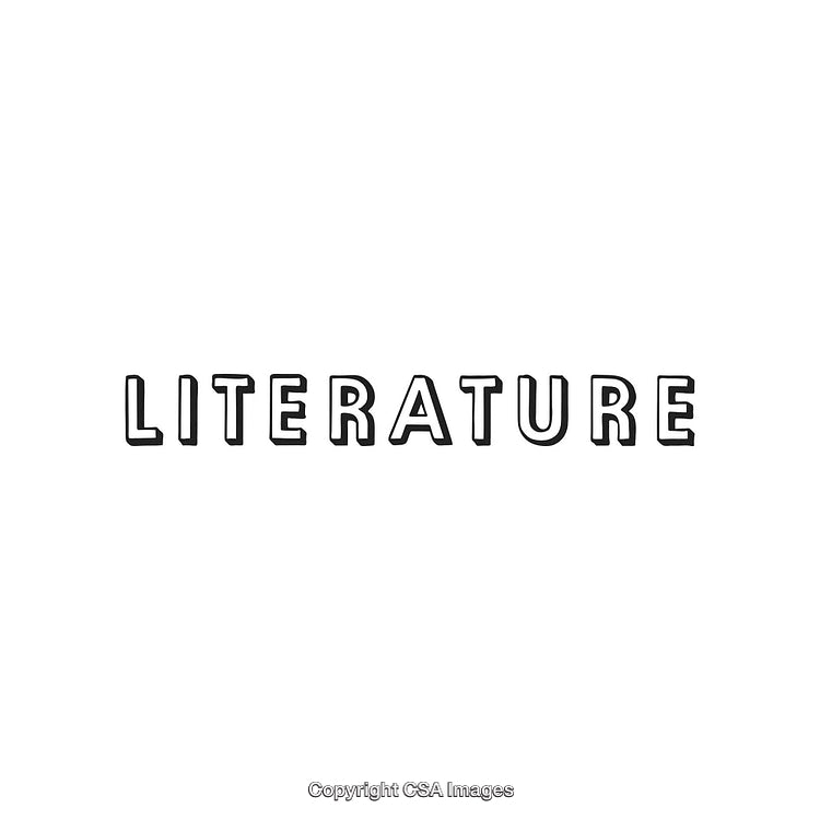 Black and White Text Display Featuring the Word Literature on a Plain Background