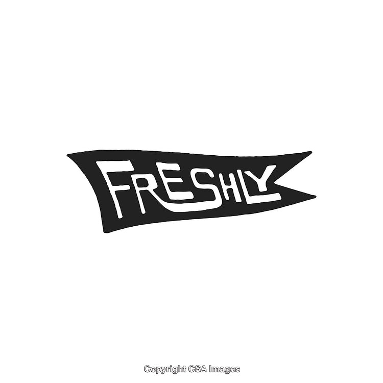 Black and White Hand-Drawn Banner with Freshly Word Art Style