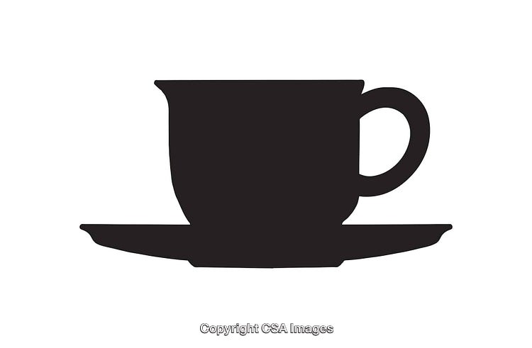 Elegant Silhouette of a Teacup on a Matching Saucer