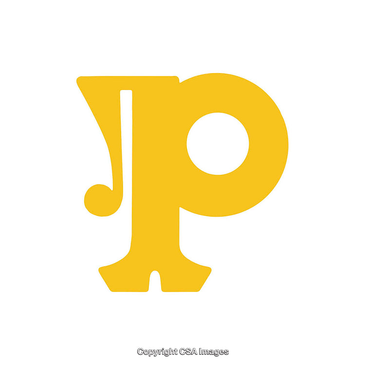 Yellow Stylized Letter P on a White Background