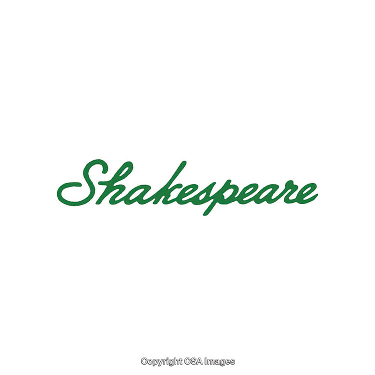 Elegant Green Calligraphy of Literary Icon Shakespeare on White Background