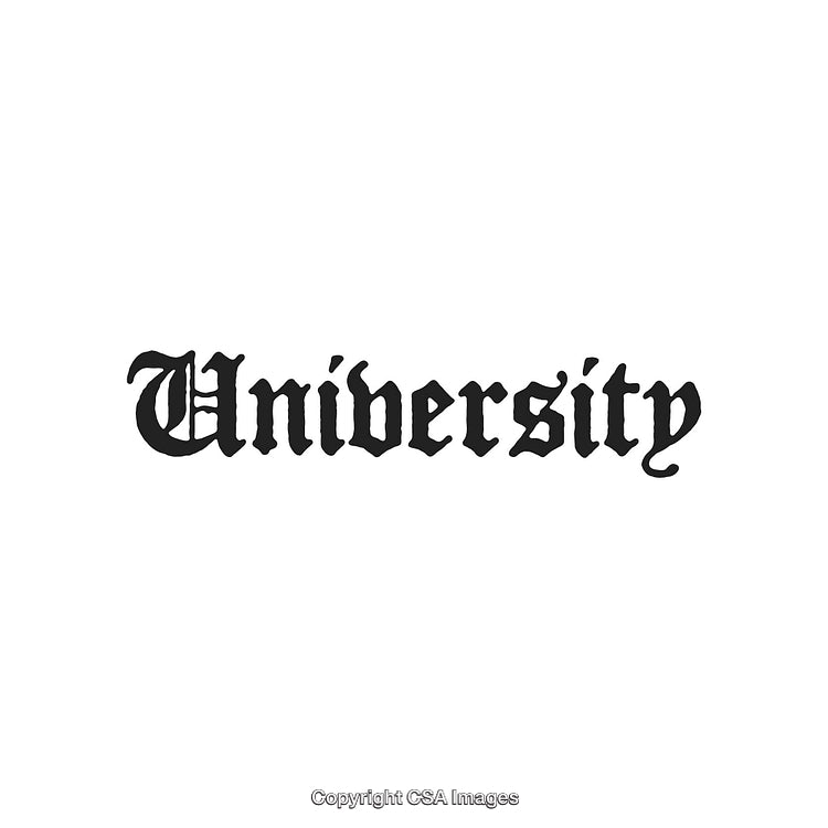 Classic Gothic Styled Text Design Featuring the Word University in Black