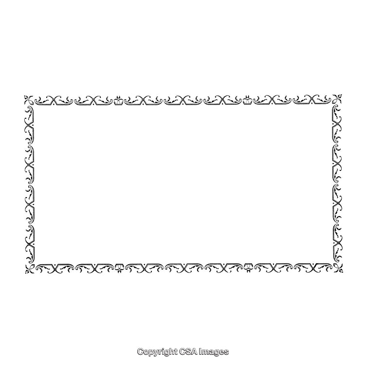 Ornate Black and White Border With Intricate Decorative Patterns