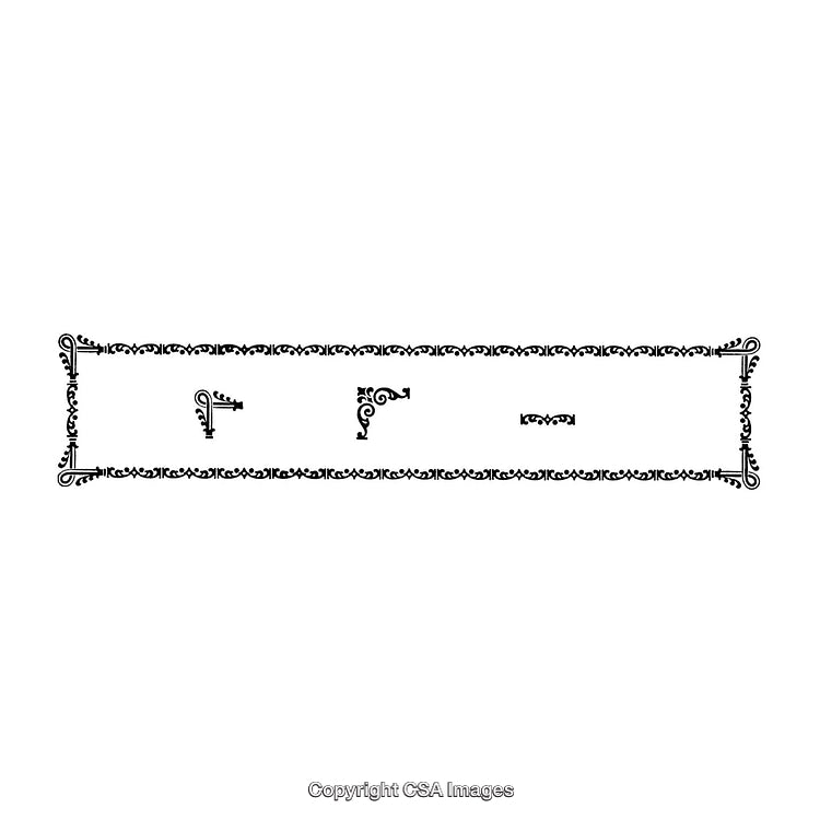 Decorative Black and White Ornamental Frame with Intricate Details