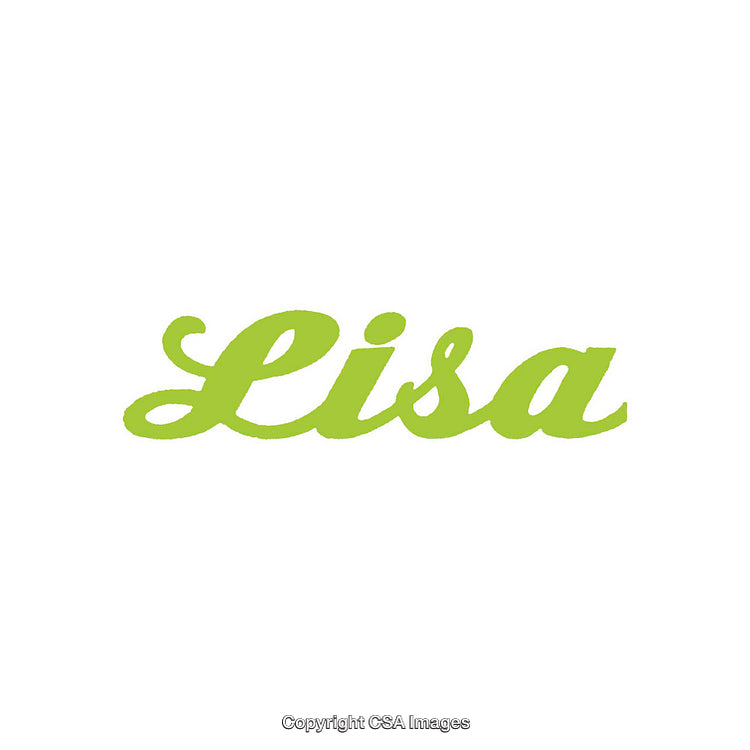 Green Lisa Script Text on a White Background