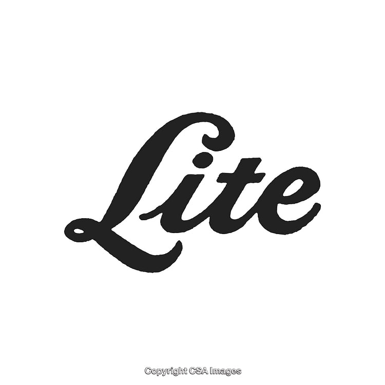Vintage Styled Typography Design Featuring 'Lite' in a Handwritten Font