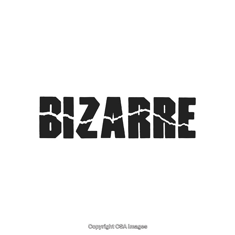 Cracked Bizarre Word Art in Bold Black Typography Style