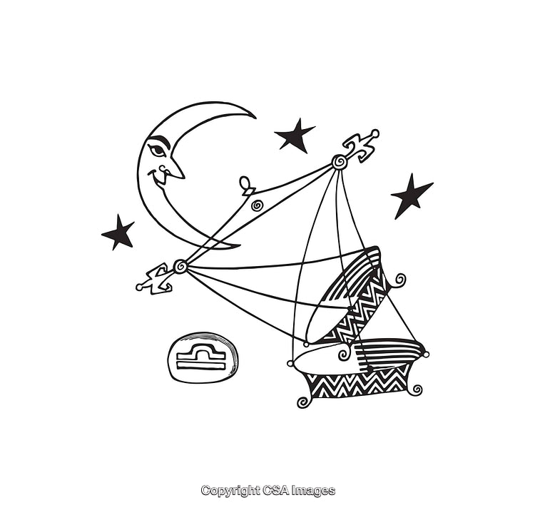 Dreamy Line Art of Surreal Moon with Stars and Sailing Ship