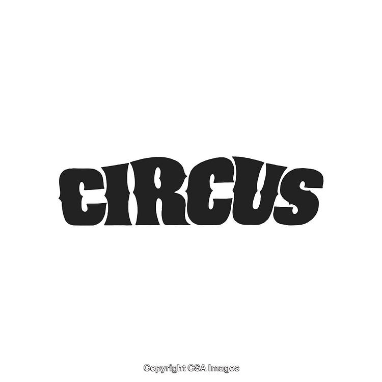 Black Artistic Illustrated Circus Logo Design on White Background