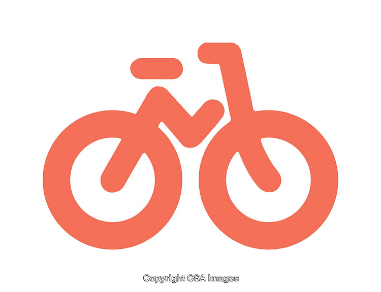 Minimalistic Red Bicycle Icon with Modern Design Features