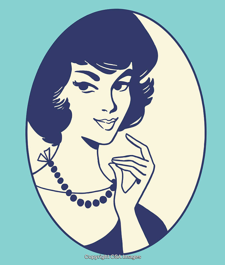 Retro Inspired Illustration of a Woman with a Stylish Pose
