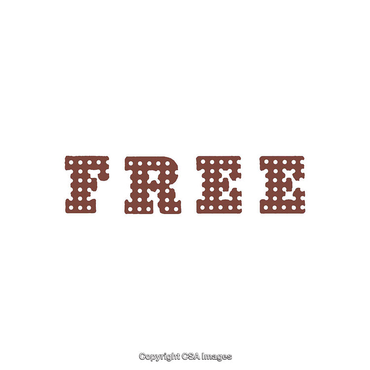 Decorative Typography Featuring the Word "Free" with Unique Dot Patterns