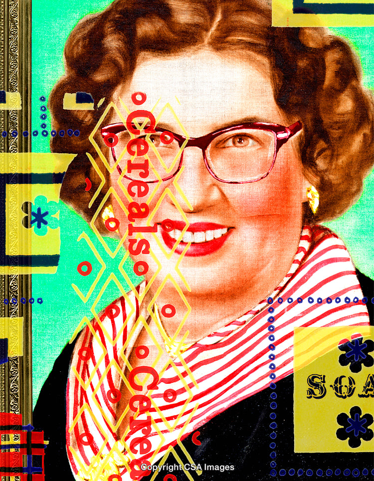 Colorful Vintage Portrait Enhanced With Contemporary Artistic Overlay and Typography