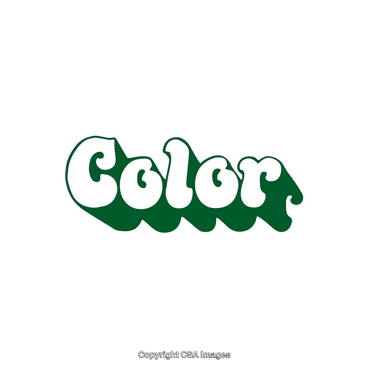 Retro Styled Green and White Typeface Featuring the Word 'Color'