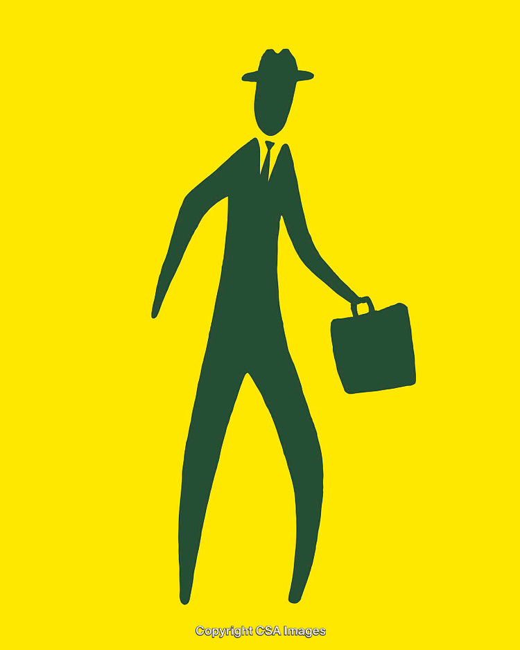 Silhouette Illustration of Businessman Holding a Briefcase in a Minimalist Design