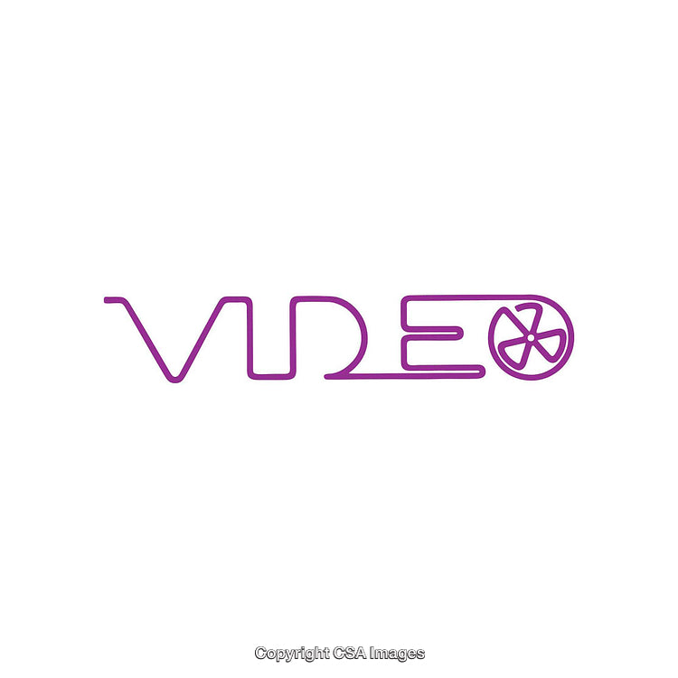 Minimalistic Purple Video Icon with a Reel in Abstract Design