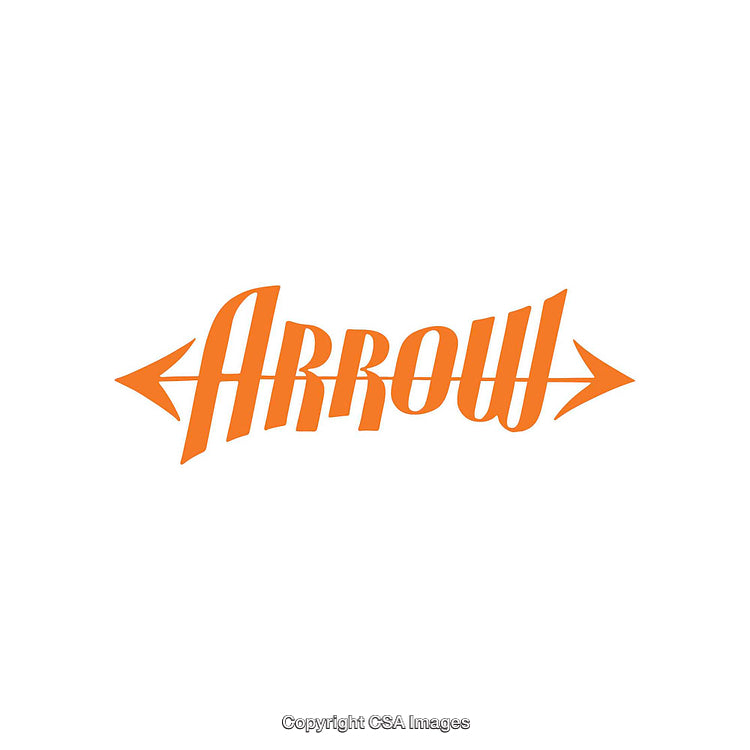 Orange Arrow Text Logo Design Featuring Decorative Typography